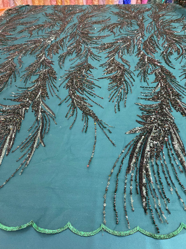 Beaded Lace- Palm tree design