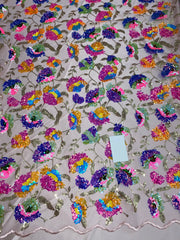 Multicolor Flower Sequins