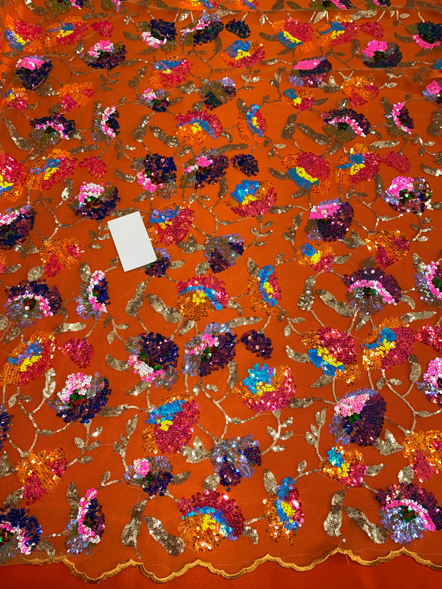 Multicolor Flower Sequins