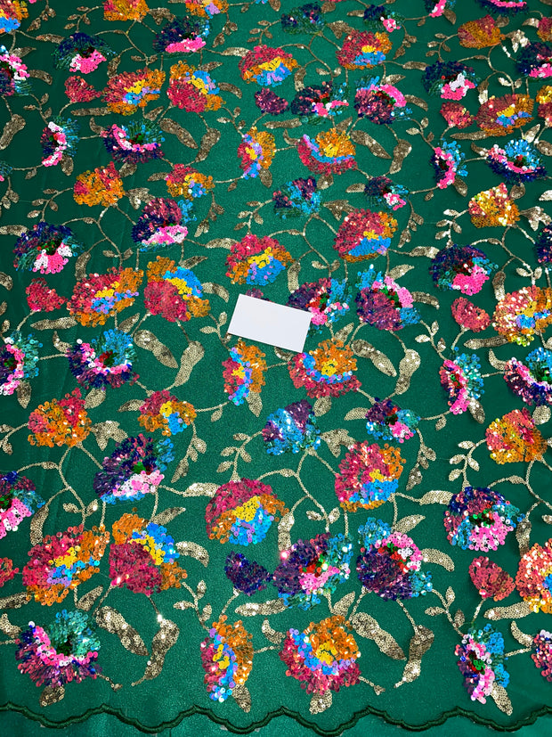 Multicolor Flower Sequins
