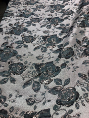Forest flower metallic brocade