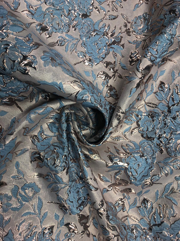 glazed flower metallic brocade