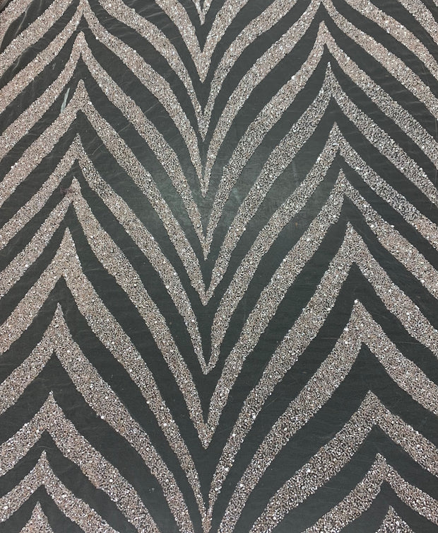 Zebra Hand Beaded Lace