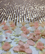 Rose Gold 3d Sequin Lace