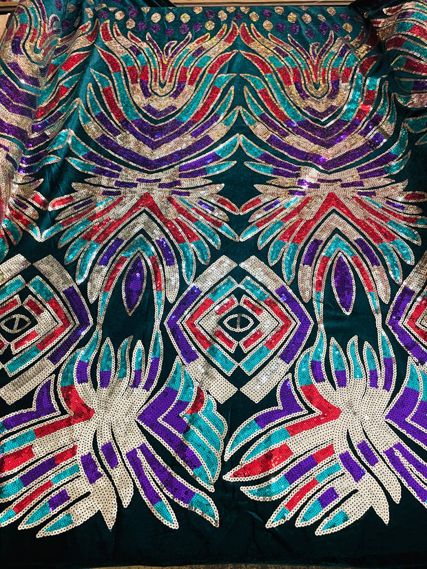 Sequins Velvet multi colors