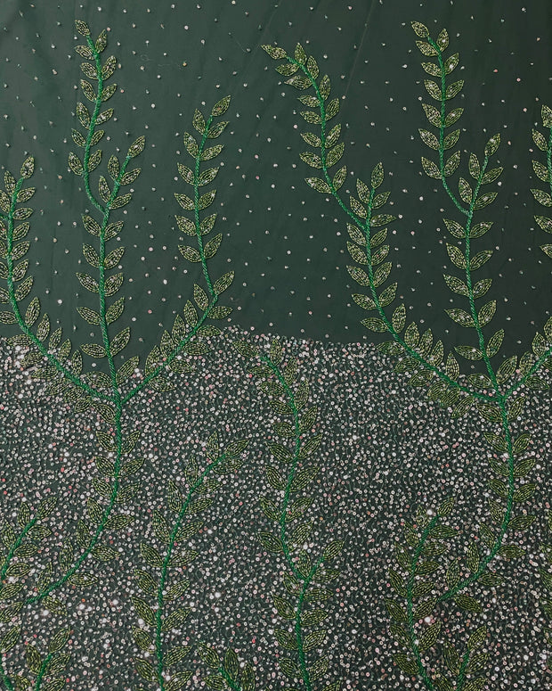 Hand Beaded Leafy Vines