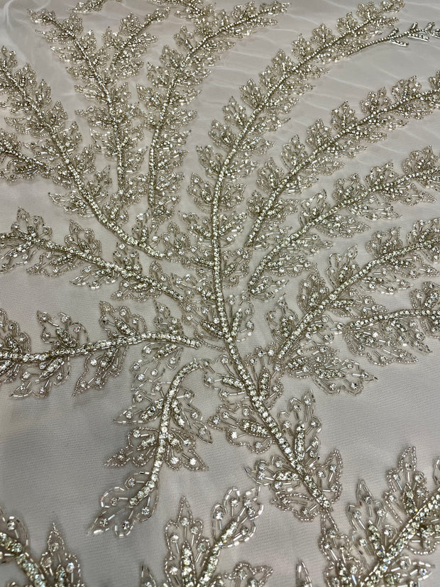 Hand Beaded Tree Branch Design With Gradient Appliques