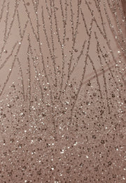 Hand Beaded And Floral Sequins Gradient Design