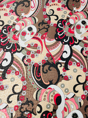 Vintage Psychedelic Print Silk