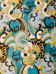 Vintage Psychedelic Print Silk