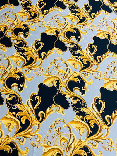 Gold And Black Decorative Silky Print