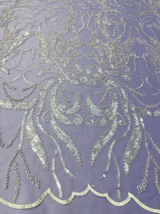 Vibrant Mesh With Clear Sequins