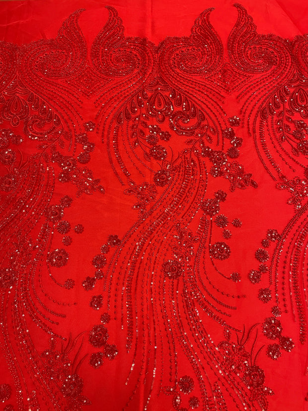 Hand Beaded Sweetheart Spirals