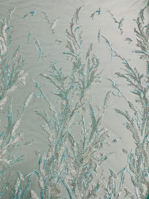 Hand Beaded Seafoam Splash
