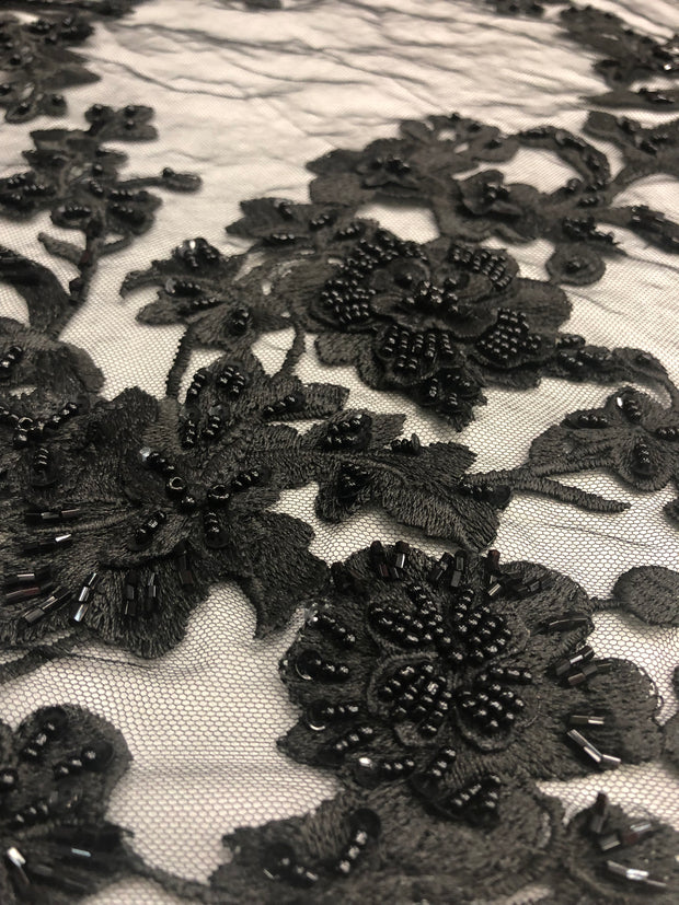 Flower Power Hand beaded lace