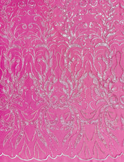 Vibrant Mesh With Clear Sequins