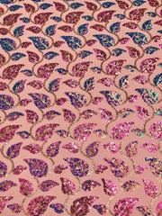 Leafy Vines Sequin Stretch Mesh