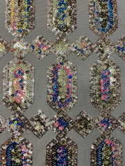 Hexagon Sequin Stretch Mesh