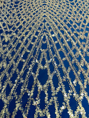Criss Cross Clear Sequin Mesh