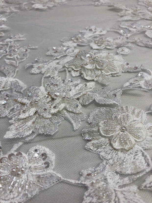 Flower Power Hand beaded lace