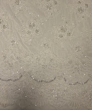 Hand Beaded Chantely lace