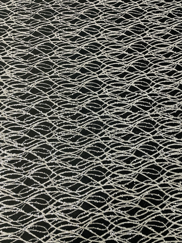 Wavey Glitter Mesh With Sequins