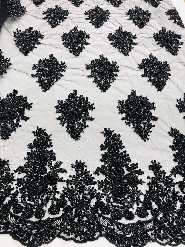 Hand Beaded Appliques French Lace