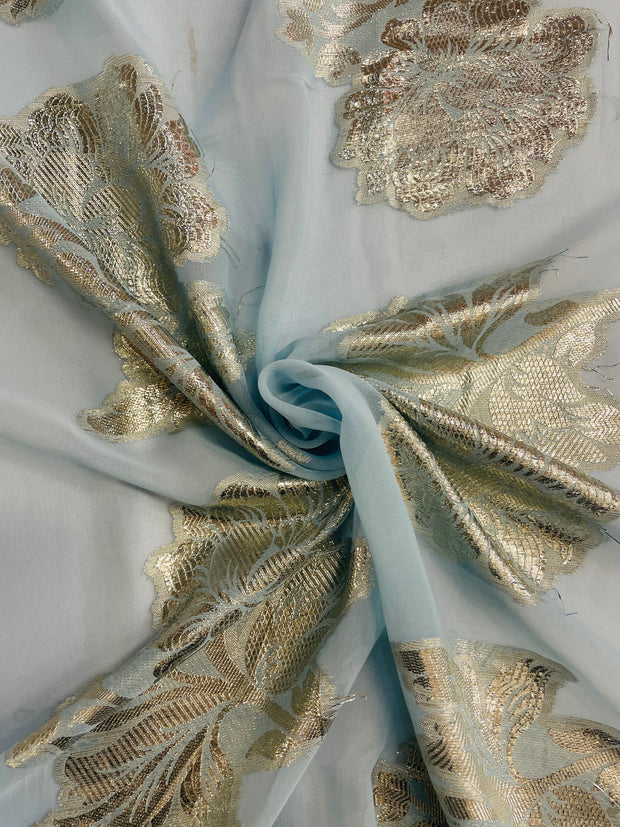Flower Lame Print Silk
