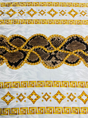 Gold Chain Stripe Silky Print