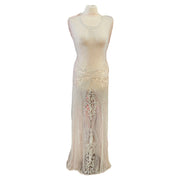 Alice Hand Beaded Front and Back Applique Dress Panel with Sleeve