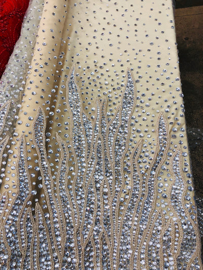 Wave rhinestone mesh