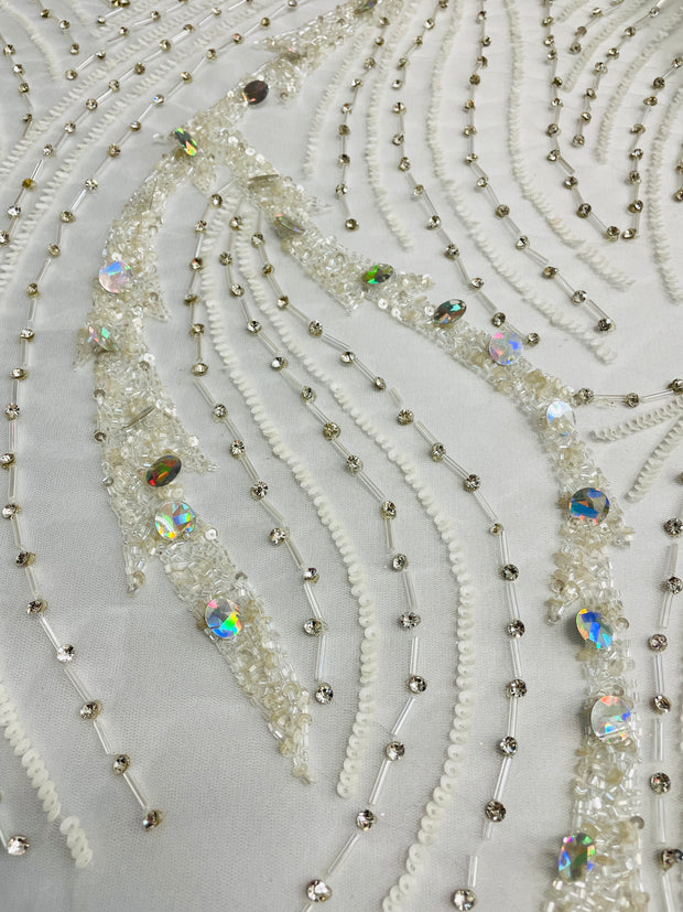 Hand Beaded Rhinestone Splash