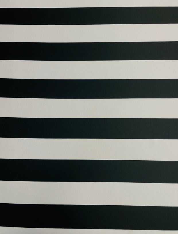 2" Black and White Stripe Satin