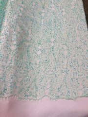 Zinnia hand beaded lace