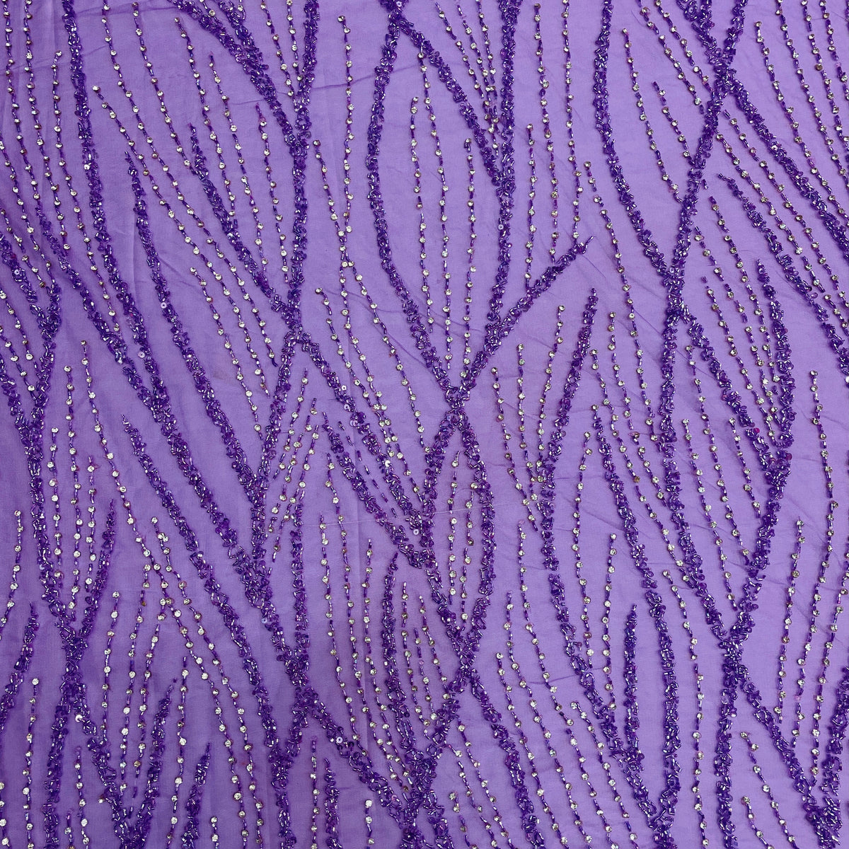 Wave Design Handed Beaded with Rhinestones – Diana Fabrics