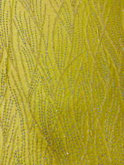 Wave Design Handed Beaded with Rhinestones