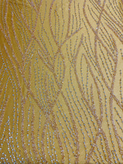 Wave Design Handed Beaded with Rhinestones