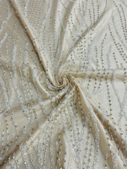 Wave Design Handed Beaded with Rhinestones