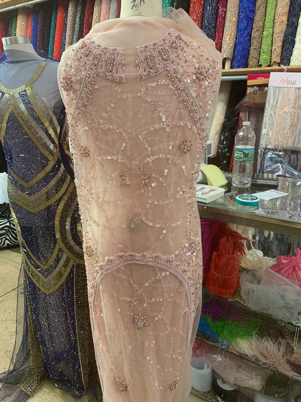 Long Blush Panel Front Back and Sleeves