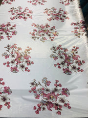 maiden flower silky printed polyster lame