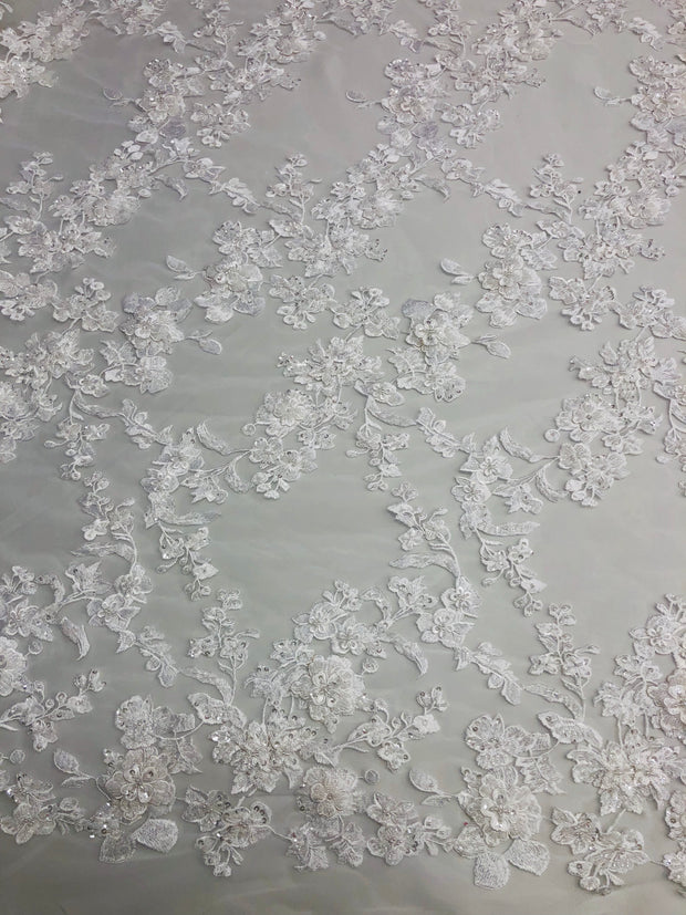 Flower Power Hand beaded lace