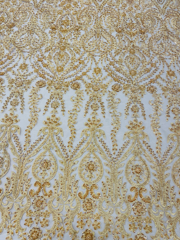Golden Beaded Embroidery