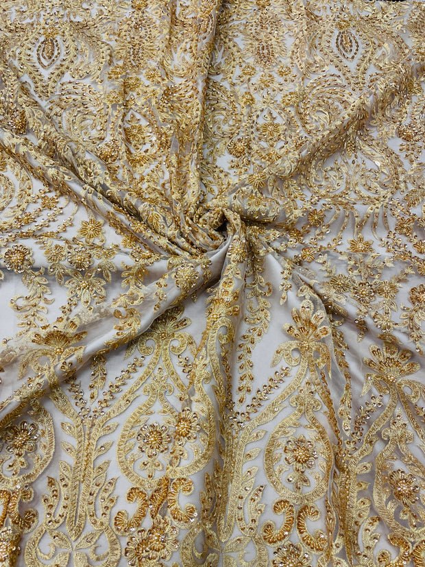 Golden Beaded Embroidery