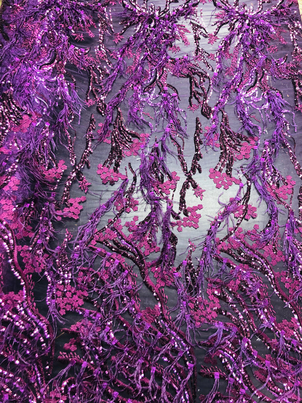Angelic Feather sequin lace