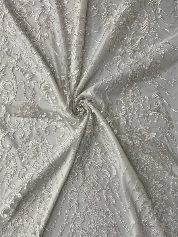 Lattice Embroidery Beaded Bridal