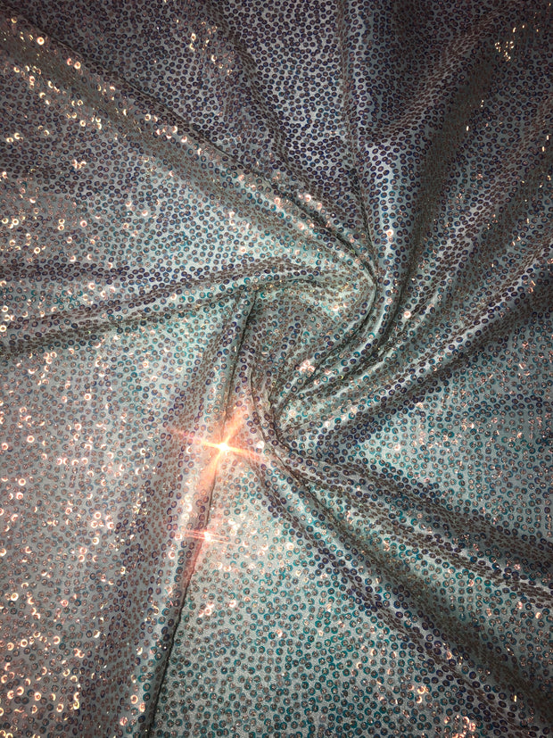 Iridescent 2 way stretch sequin