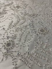 Floral Swirls Hand Beaded Gradient Design