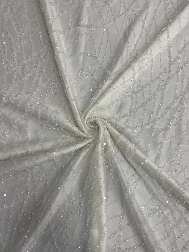 Hand Beaded Wavey Net