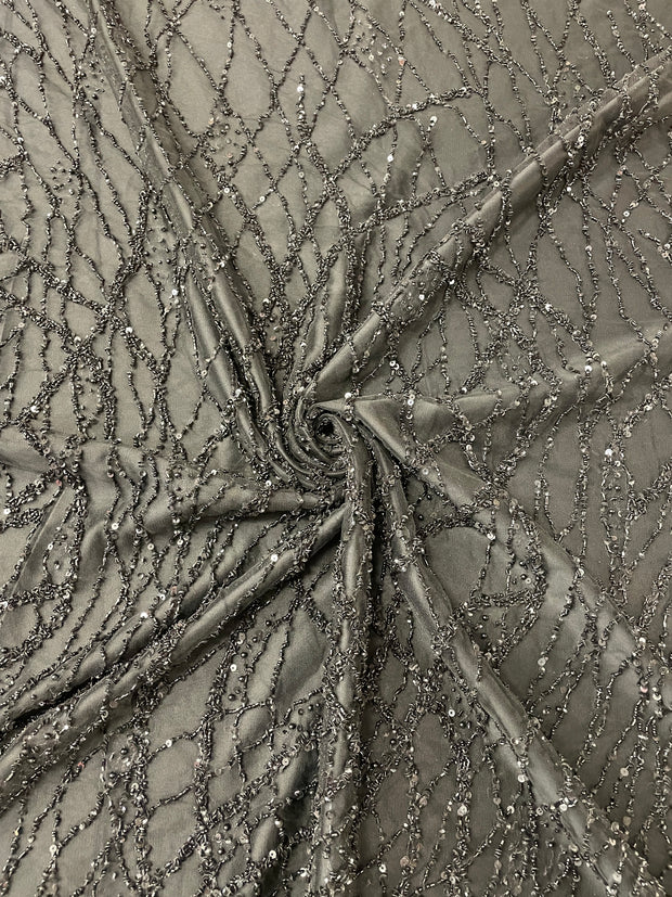 Hand Beaded Wavey Net