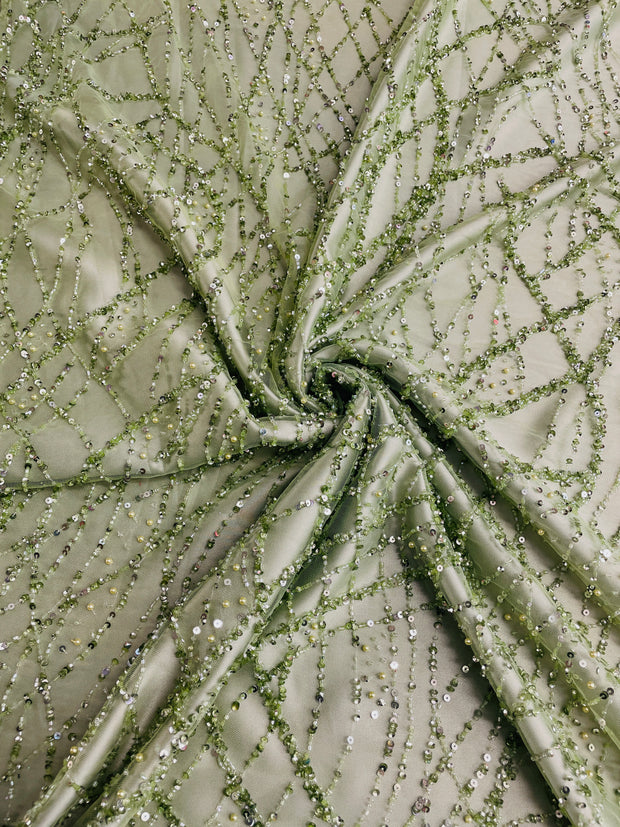 Hand Beaded Wavey Net